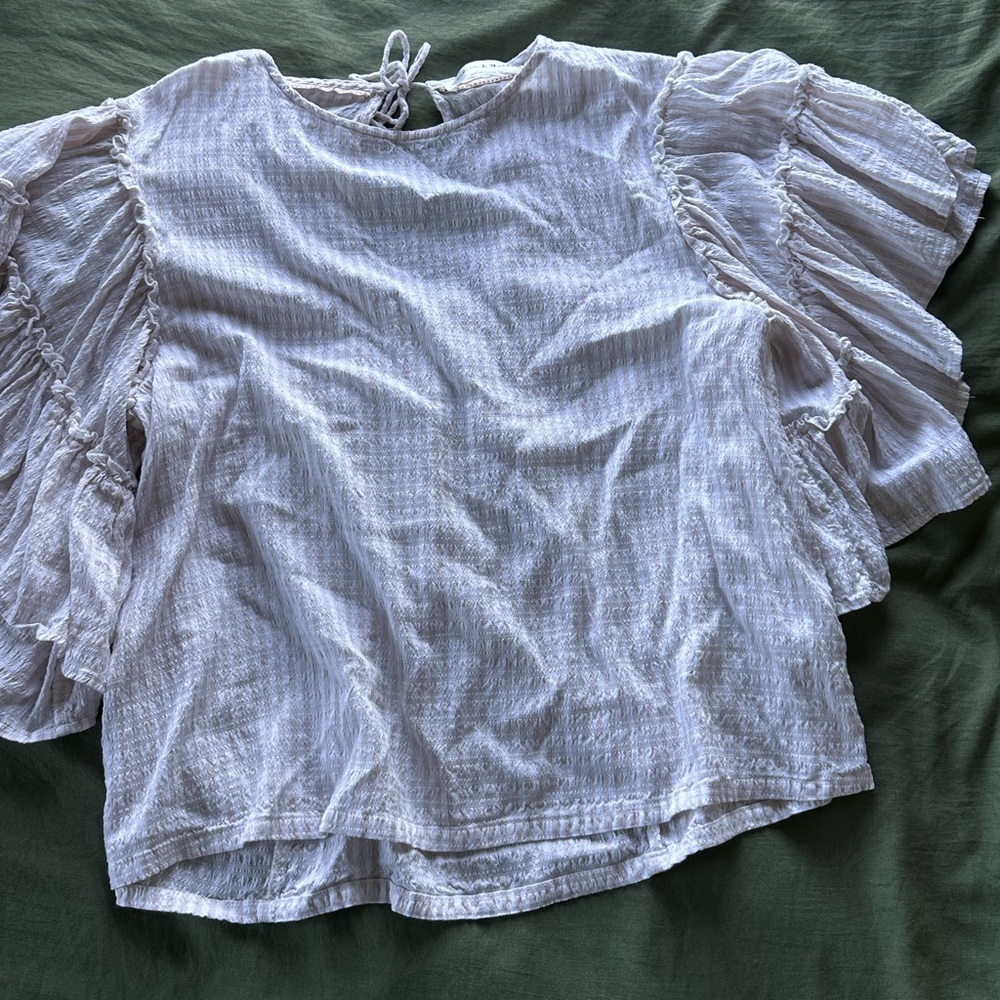 Flowy pink & white striped top